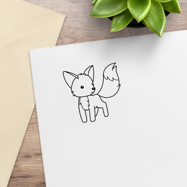 Curious Little Fox 1x1 Rubber Stamp (Creator Uploaded)