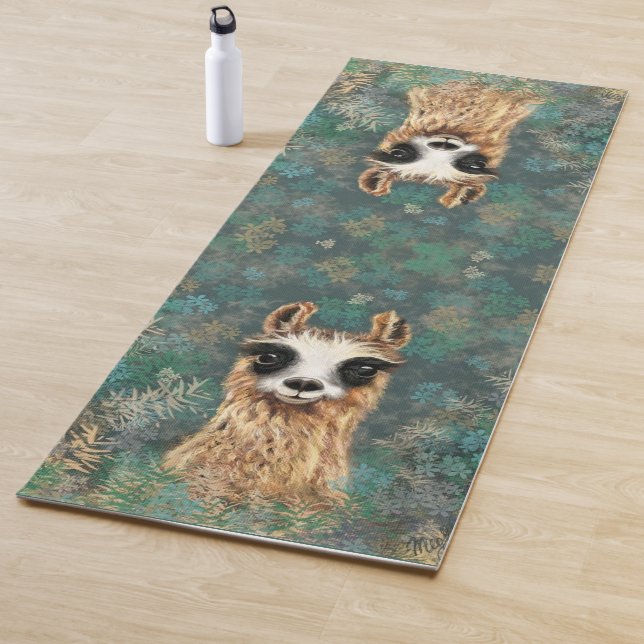 Curious Llama Funny Yoga Mat (In Situ)