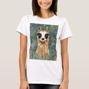 Curious Llama T-Shirt Fun - Drawing