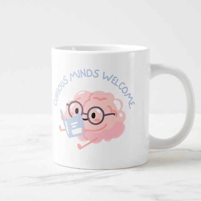 Curious Minds Welcome Smart Reading Brain Large Coffee Mug (Right)