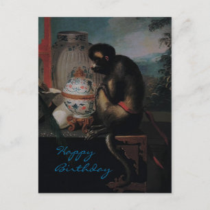 Curious Monkey ~ Carte postale / Joyeux anniversai