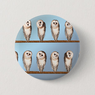 Curious owls 2 inch round button