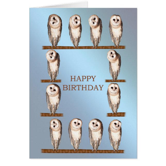 Curious owls card. (Front)