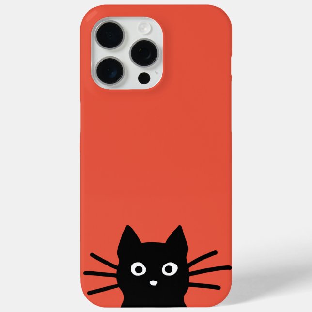 Curious Peeking Black Cat Funny Cat Lover's Case-Mate iPhone Case (Back)