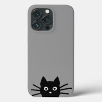 Curious Peeking Black Kitty Cat Cool Cat Lover's 