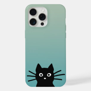 Curious Peeking Black Kitty Cat Funny Cat Face iPhone 15 Pro Max Case