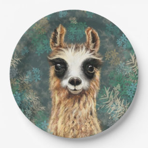 Curious Playful Llama Paper Plates Funny
