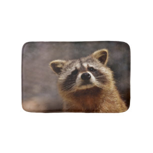 Curious Raccoon Photo Bath Mat