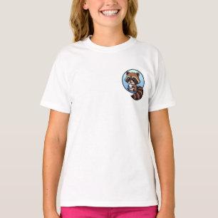 Curious Raccoon Snowball Winter Kids T-Shirt