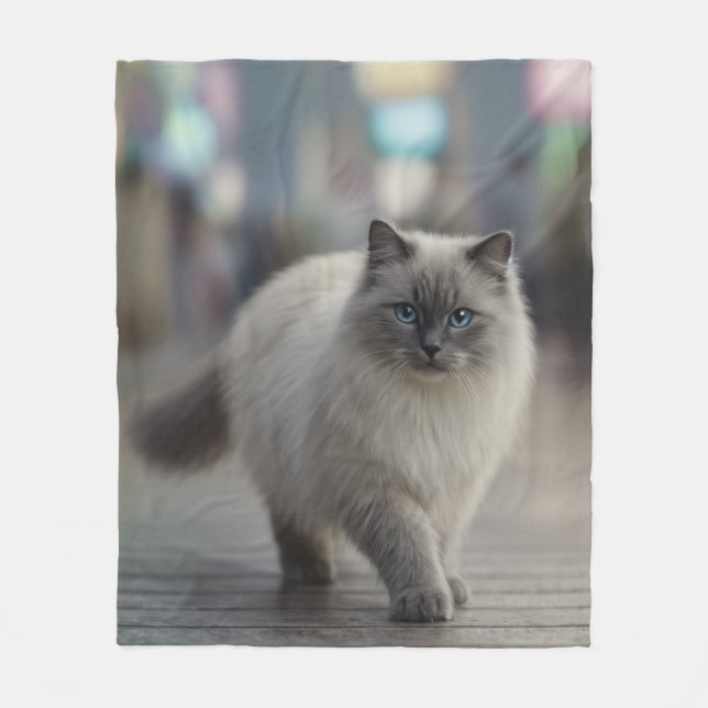Curious Ragdoll Cat Blanket (Front)