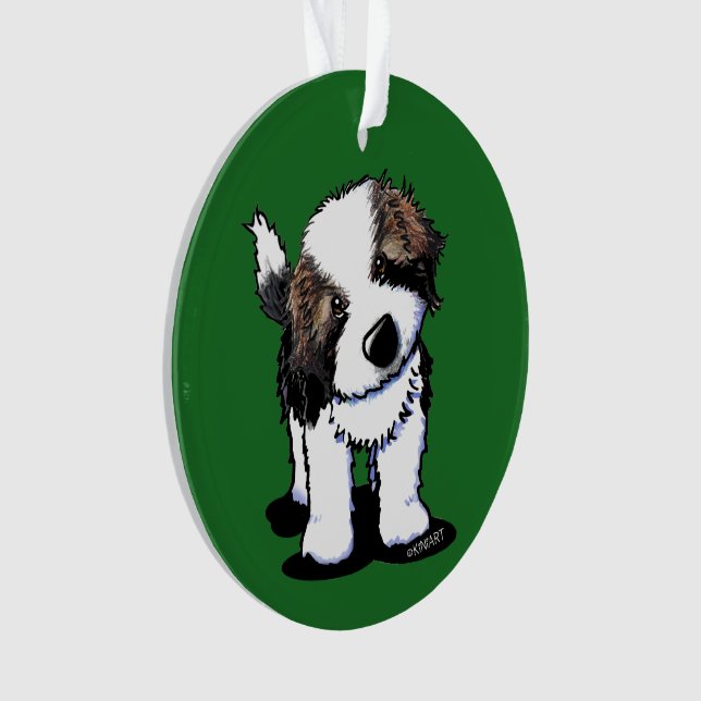 Curious Saint Bernard Ornament (Front)