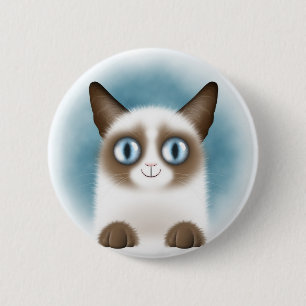 Curious Siamese Kitten 2 Inch Round Button