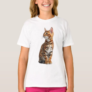 Curious Spotted Bengal Cat Kids T-Shirt