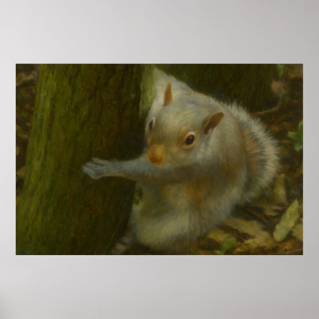 Curious Squirrel – Woodland Wildlife Art Poster (Front)