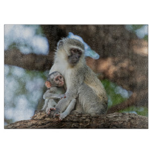 Curious Vervet Monkey – Nature Art Cutting Board