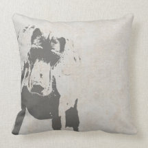 CURIOUS WEIMARANER BLOCK PRINT PILLOW 20"x20"