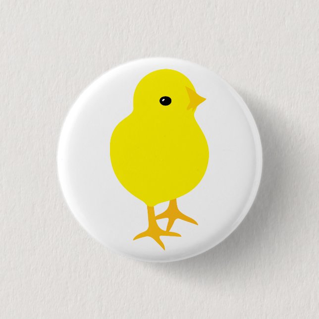 Curious Yellow Chick 1 Inch Round Button (Front)
