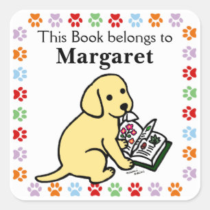 Curious Yellow Labrador Puppy Square Sticker