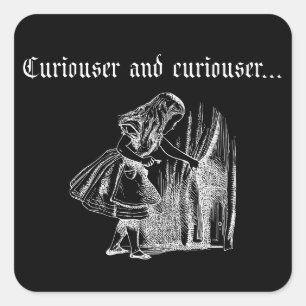 Curiouser and Curiouser Alice With Key Square Sticker