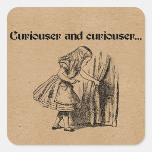 Curiouser and Curiouser Alice With Key Square Sticker