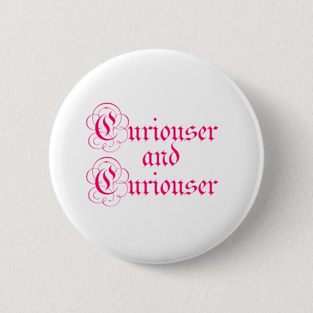 Curiouser & Curiouser 2 Inch Round Button (Front)