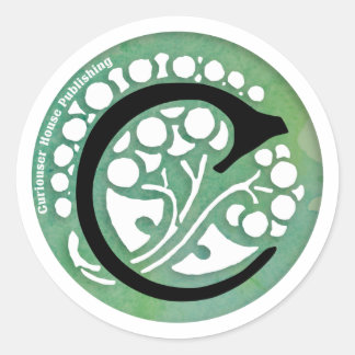 Curiouser House Publishing Logo in Green Classic Round Sticker