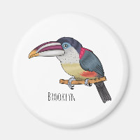 Curl crested aracari bird cartoon illustration