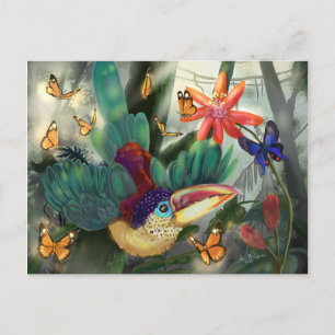 Curl Crested Aracari Toucan Postcard