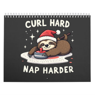 Curl Hard Nap Harder Curling Sport Sloth Xmas  Calendar