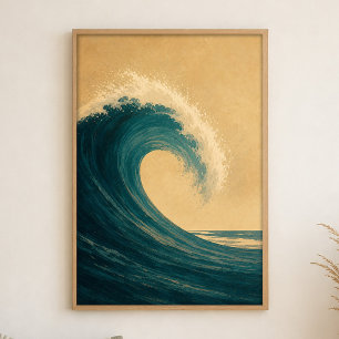 Curl of the Sea Watercolour Coastal Art Poster