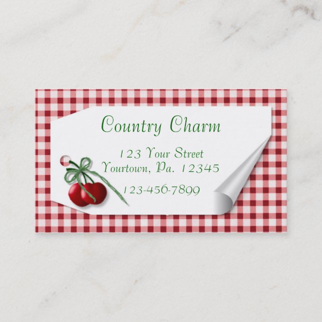 Curl Tag Cerises Carte de visite (Devant)
