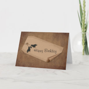 Curl Tag Crows Birthday Card