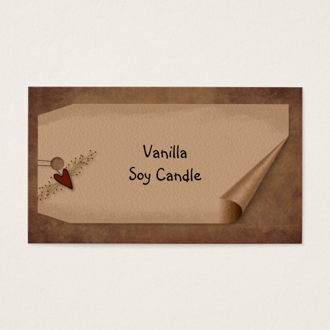 Curl Tag Pip Berry Heart Hang Tag (Front)