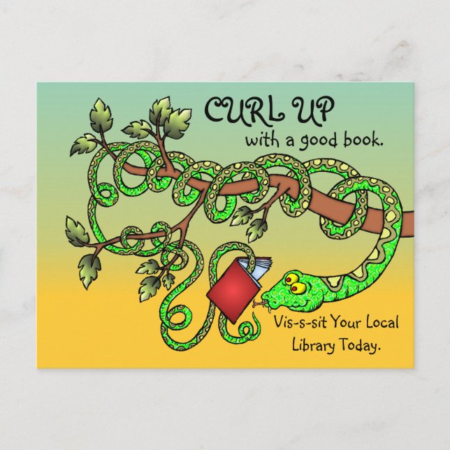 Curl Up With A Good Book Postcard (Front)