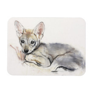 Curled Arabian Wolf Pup 2009 Magnet