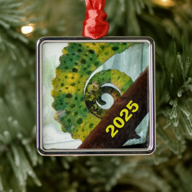 Curled Chameleon Tail Metal Ornament (Tree)
