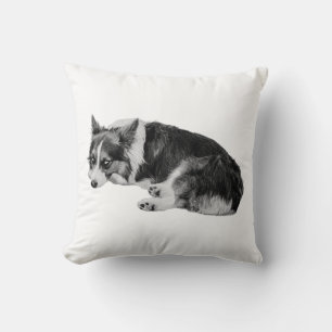 Curled Corgi Comfort Throw Pillow