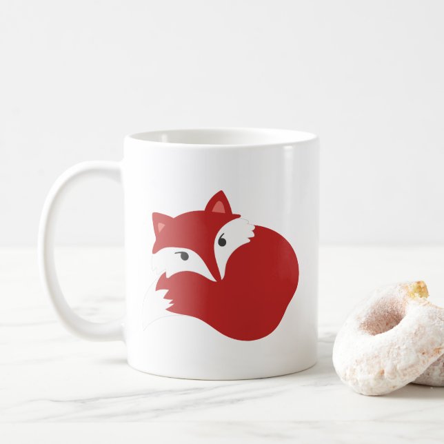 Curled Fox Coffee Mug (With Donut)