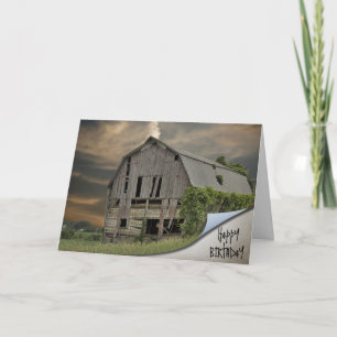 Curled Old Barn Photo Card