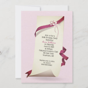 Curled Paper 50th Birthday invite