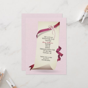 Curled Paper For 85th Birthday Party Invitation