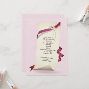 Curled Paper For 85th Birthday Party Invitation