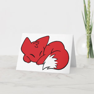 Curled Sleeping Fox Card