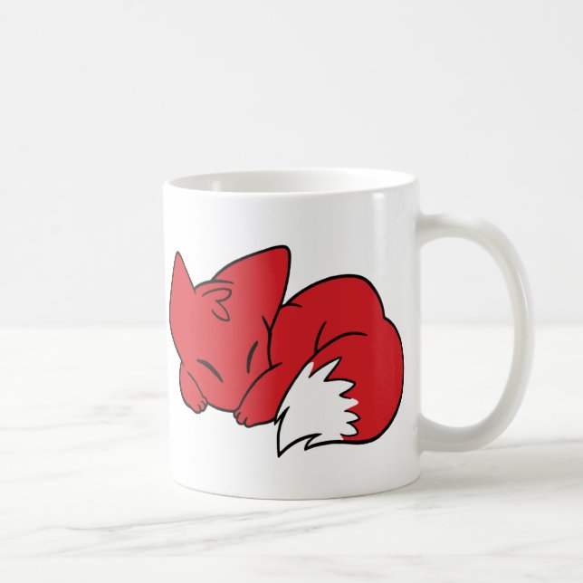 Curled Sleeping Fox Coffee Mug (Right)