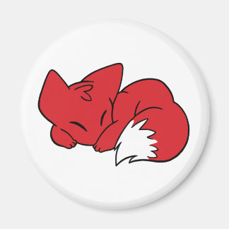 Curled Sleeping Fox Magnet