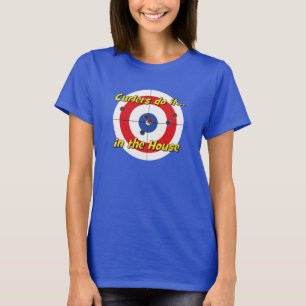"Curlers do it in the House" T-shirt - (Red)