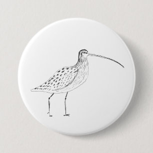 Curlew Badge 3 Inch Round Button