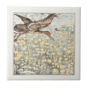 Curlew Bird Dutch Victorian Art Tile