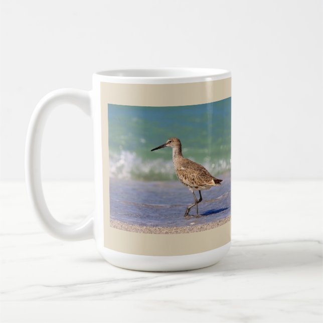 Curlew Bird on the Shoreline Coffee Mug (Left)