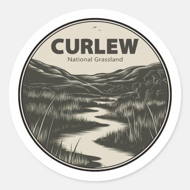 Curlew National Grassland Idaho Stream Classic Round Sticker (Front)